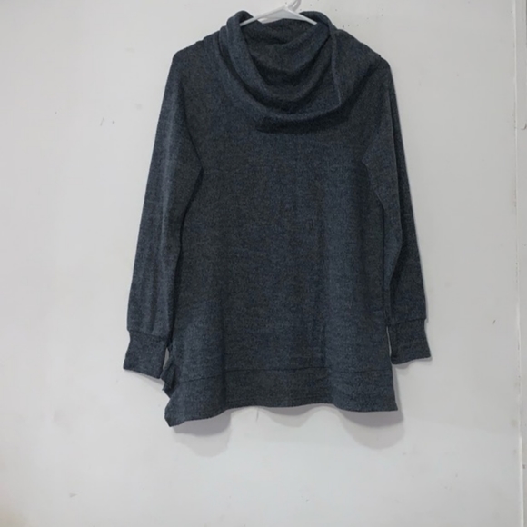 🎄- Cupio sz L Grey Cowl Neck Frilled Sweater - Picture 6 of 8